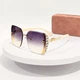 Женские солнцезащитные очки FashionShades, бежево-синие - изображение 2