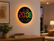 Настенные LED-часы 6695R круглые RGB с пультом управления и календарем 25,5 см 13 цветов цифр для дома - изображение 2