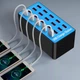 Зарядная станция Balabaxer 20 портов USB 100W/20A синяя для смартфонов и планшетов - изображение 2