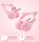Бездротові ігрові навушники ONIKUMA B90 з RGB підсвіткою та котячими вушками (Рожевий) - зображення 8