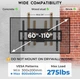 Настенный кронштейн BONTEC CT138 для телевизора 60–110”, до 125 кг, VESA 800×600 - изображение 3