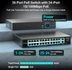 PoE коммутатор NICGIGA на 26 портов, 24 PoE+ 400W, 2 Gigabit Uplink, сетевой светч для IP-камер - изображение 2