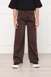 Джинсы wide leg для девочек 128 цвет коричневый YUKI ЦБ-00298723 - изображение 2
