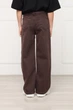 Джинсы wide leg для девочек 128 цвет коричневый YUKI ЦБ-00298723 - изображение 4