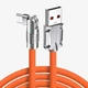 Кабель для швидкого заряджання USB Type-C 120w 6A (150 см) помаранчевий, з підсвічуванням, поворотний 180 ° - зображення 1