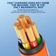 Кабель-тройник для быстрой зарядки Type-C/Lightning(IPhone)/Micro-usb 120w 6A (120 см) голубой, USB 3в1 - изображение 5