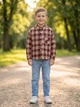 Сорочка дитяча 071057 клітинка унісекс "Fashion Kids" бордова з бежевим 110 р-р - зображення 2