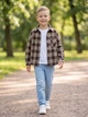 Сорочка дитяча 071058 allo клітинка унісекс "Fashion Kids" коричнева з бежевим 130 р-р - изображение 2