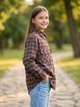 Сорочка підліткова оверсайз 071059 клітинка унісекс коричнева 170 р-р - зображення 4