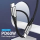 Кабель Type-C-Type-C Vention TPE Nylon PD 60W 3A 480Mps Nickel-Plated 1.5m Grey (TADHG) - зображення 5