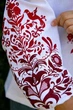 Вышиванка подростковая для девочки Жар-птица 164см белая льняная праздничная блузка с красным орнаментом (0210411164) - изображение 4