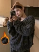 Піжама жіноча з флісу темно сіра Oversize S-L 040006 - зображення 4