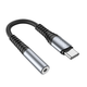 Адаптер USB C на 3.5 мм алюмінієвий сплав 12 см підтримка мікрофона Hoco LS33 колір метал сірий - зображення 3