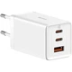 Зарядное устройство Baseus 2xUSB-C 65W + 1xUSB GaN + cable USB-C to USB-C 100W 1.0m white (CCGP120202) - изображение 1