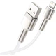 Дата кабель USB 2.0 AM to Lightning 1.0m Cafule Series Metal 2.4A White Baseus (CALJK-A02) - изображение 4