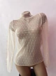Прозора кофтинка в ромбики з декоративними рукавами Honey Fashion Accessories XS/S бежевий (10-144) - зображення 3