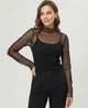 Прозора кофтинка в ромбики з декоративними рукавами Honey Fashion Accessories XS/S чорний (10-144) - зображення 1