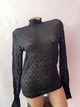 Прозора ажурна кофтинка з акцентним комір та рукавами Honey Fashion Accessories S/М чорний (10-147) - зображення 3