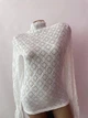 Прозора ажурна кофтинка з акцентним комір та рукавами Honey Fashion Accessories S/М білий (10-147) - зображення 3