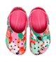 Дитячі крокси Crocs kids Classic Woodcut Floral Clog Dragon Fruit (34/35, малиновий) - изображение 3