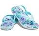 Дитячі крокси шльопанці для дівчинки Crocs Crocband Floral Strap Flip Teal (30/31, блакитні) - зображення 1