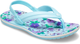 Дитячі крокси шльопанці для дівчинки Crocs Crocband Floral Strap Flip Teal (30/31, блакитні) - зображення 3