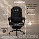 Кресло компьютерное FC-117 DEXON SUPREME из велюра, с поясничной подушкой, с подставкой для ног, Черный - изображение 6