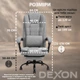 Кресло компьютерное FC-04 DEXON AXIS из ткани, с поясничной подушкой, с подставкой для ног, Серый - изображение 6