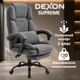 Кресло компьютерное FC-117 DEXON SUPREME из велюра, с поясничной подушкой, с подставкой для ног, Темно-серый - изображение 2