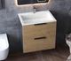 Тумба подвесная Status Juna 50 Дуб, с умывальником Aria Low 50 - изображение 1