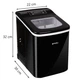 Льдогенератор Ruhhy 25565 2 л черный, до 12 кг льда/24 ч, 120 Вт, LCD-дисплей, таймер, самоочистка, 2 размера льда, корзина для льда + лопатка - изображение 2