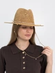 Шляпа Федора из рафия с золотистой цепью с жемчужинами D.Hats коричневая - изображение 2