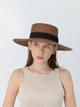 Солом'яний капелюх Канотьє з полями 10 см D.Hats коричневого кольору - зображення 1