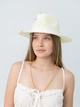 Капелюх федора з золотистим ланцюгом D.Hats Молочний - зображення 1