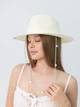Капелюх федора з серебристим ланцюгом з серцями D.Hats Молочний - зображення 6