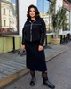 Женский костюм двойка платье с длинным рукавом из мягкой ангоры в рубчик + кофта из тринитки с утеплением 48-50 черный - изображение 1