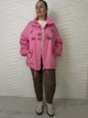 Женская ветровка оверсайз с капюшоном Розовый 9096/one size - изображение 1