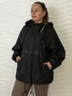 Женская ветровка оверсайз с капюшоном Черный 9096/one size - изображение 8