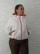 Женская куртка-ветровка с контрастной подкладкой белый-розовая 30327/one size - изображение 6