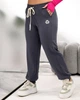 Женские спортивные штаны батал двунитка SOLINNA — Стильные трикотажные штаны плюс сайз на шнурке с рельефными швами VL-955 Графитовый, 50-52 - изображение 3