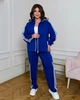 Женский спортивный костюм батал с лампасами SOLINNA Тренд сезона костюм кофта на молнии и брюки польский трикотаж VL-958 Синий, 50-52 - изображение 4