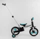 Детский двухколесный велосипед-трансформер Best Trike 56659 колеса PU 10’’ родительская ручка съемные педали Бирюзово-белый - изображение 3