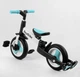 Детский двухколесный велосипед-трансформер Best Trike 56659 колеса PU 10’’ родительская ручка съемные педали Бирюзово-белый - изображение 4
