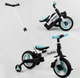 Детский двухколесный велосипед-трансформер Best Trike 56659 колеса PU 10’’ родительская ручка съемные педали Бирюзово-белый - изображение 7