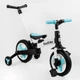 Детский двухколесный велосипед-трансформер Best Trike 56659 колеса PU 10’’ родительская ручка съемные педали Бирюзово-белый - изображение 9