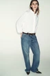 Поплінова блуза з воланами Zara 2011/255 XS Біла (02011255250XS) - изображение 2