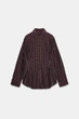 Сорочка оверсайз у клітинку Zara 2264/525 M Коричнева (02264525087М) - изображение 7