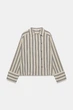 Смугаста сорочка zw collection оверсайз Zara 9479/008 M Бежева (09479008091М) - изображение 8