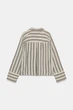 Смугаста сорочка zw collection оверсайз Zara 9479/008 M Бежева (09479008091М) - изображение 9