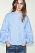 Поплінова блуза з воланами Zara 2011/255 M Блакитна (02011255044М) - зображення 1